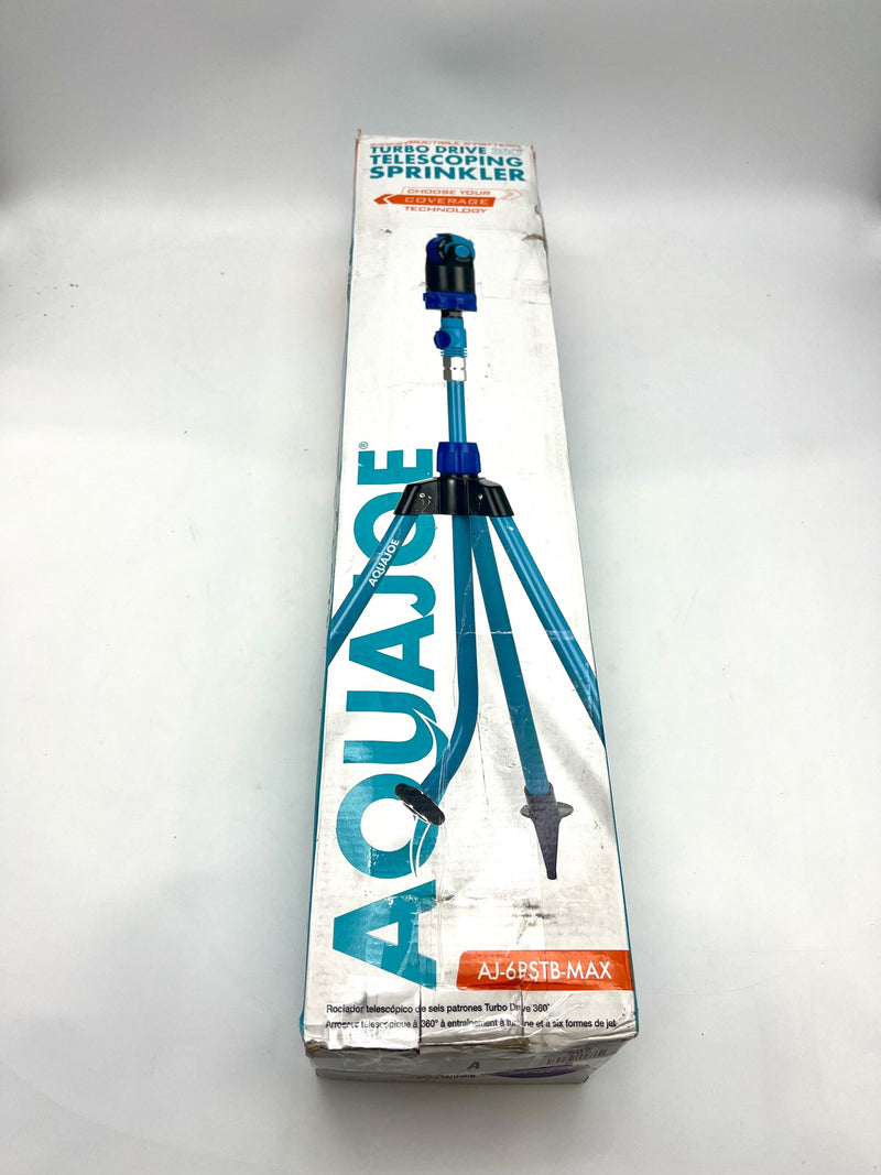 Aqua Joe HD Sprinkler Mister W/Metal Tripod Base 6 Patterns AJ-6PSTB-MAX - BLUE Like New