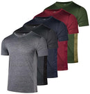 AMZON ESSENTIALS 5 PACK MEN'S DRY FIT WORKOUT T SHIRTS - SIZE L, SET 12 - Brand New