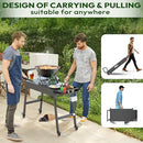 NUUK 31"X17" HEAVY DUTY FOLDING GRILL TABLE LOCKING WHEELS 300LBS - BLACK - Like New