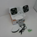 PHANSATIM DUAL LENS WIFI OUTDOOR CAMERA - WHITE - Like New
