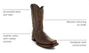 Soto Boots Square Toe Cowboy Boots H50027 Size: 12 Width: E - Brown - Brand New