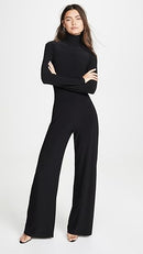 NORMA KAMALI WOMEN'S LONG SLEEVE TURTLENECK JUMPSUIT SIZE MEDIUM - BLACK - Brand New