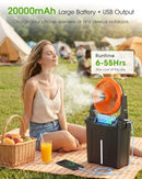 AUSIC 2026 UPGRADED 10″ 9L OSCILLATING PORTABLE MISTING FAN MAX 55HRS - ORANGE - Like New