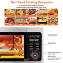 FABULETTA AIR FRYER TOASTER OVEN COMBO, 10-IN-1 TOASTER OVENS - SILVER - Like New