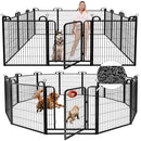 KFVIGOHO DOG PLAYPEN OUTDOOR 12 PANELS FENCE HEAVY DUTY MESH - BLACK - Like New
