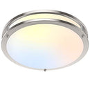 TOBUSA 36W LED FLUSH MOUNT CEILING 13" 3600LM 5CCT - BRUSHED NICKLE - Like New