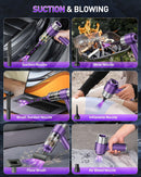 EYYA HANDHELD CAR VACUUM CLEANER CORDLESS, 15000PA HIGH - PURPLE/SILVER - Like New