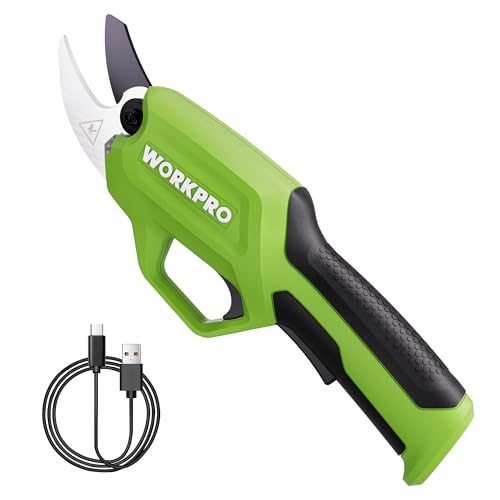 WORKPRO 7.2V ELECTRIC PRUNING SHEARS BATTERY POWERED SCISSORS - GREEN - Like New