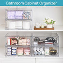 VTOPMART 2 PACK ACRYLIC LARGE STACKABLE STORAGE DRAWERS, FOR CLOSET - CLEAR - Like New