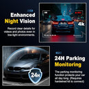 LGUEATI 4K + 2K DASH CAM FRONT AND REAR FREE 64 GB CARD DC01 - BLACK - Like New