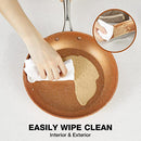 HLAFRG 10 INCH FRYING PAN WITH LID MARBLE SKILLET STONE-DERIVED COATING - COPPER - Like New