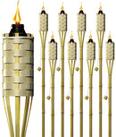 Matney Bamboo Torches for Outside Mosquitos Repellent - XL 60" (8 Pack) Brown - Like New