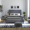 DHP JANFORD BED WITH CHIC UPHOLSTERED HEADBOARD, QUEEN - GRAY LINEN - Like New