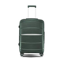 Fancial Expandable Luggage with Spinner Wheels, Green, Checked-Medium 24-Inch - Like New