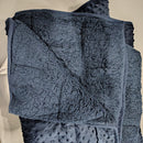 STED MINKY DOT FLEECE WEIGHTED BLANKET, 60IN X 80IN, 20LBS - NAVY BLUE - Like New