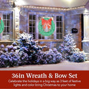 Best Choice Products 36in Pre-Lit Outdoor Christmas Wreath Decoration - Like New
