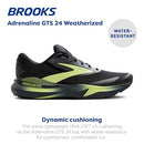 BROOKS MEN’S ADRENALINE GTS 24 BLACK/ EBONY/ NEW YELLOW SIZE 12 - Like New