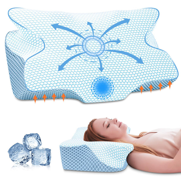 Anvo Cervical Pillow for Neck Pain Relief, Memory Foam Pillows for Neck - Like New