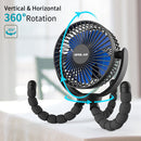 OPOLAR 5000MAH FLEXIBLE TRIPOD CLIP FAN - BLUE - Like New