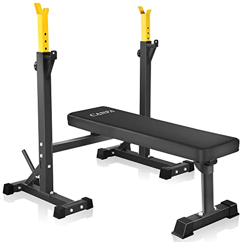 CANPA Olympic Weight Bench Squat Rack Workout Bench Adjustable Barbell - Black - Like New