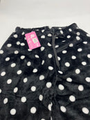 FASHION EXTRA SOFT PAJAMAS PANTS - SIZE: WOMEN S - BLACK WITH WHITE POLKA DOTS - Brand New