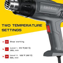 DIAFIELD 1850W Heat Gun, Dual Temperature Settings, Fast, Dual Temp - Gray - Like New