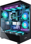 MUSETEX PC CASE ATX 6 PWM ARGB FANS TYPE-C MID TOWER K2 - BLACK - Like New