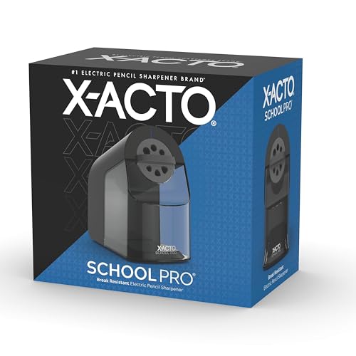 X-ACTO PENCIL SHARPENER, SCHOOLPRO ELECTRIC HEAVY DUTY 1 COUNT - BLACK - Like New