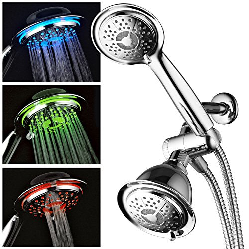 Dream Spa All Chrome 3-way LED Shower Head Combo Air Jet LED Turbo - Chrome - Like New