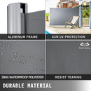 VEVOR RETRACTABLE SIDE AWNING - GRAY 63X118 INCH - Brand New