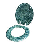 American Dream 17" Marbleized Wood Toilet Seat - Jade Finish - Brand New