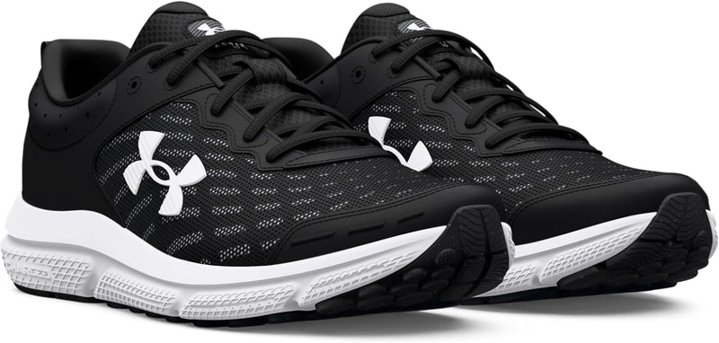 3026175 Under Armour Men's Charged Assert 10 Running Shoe Black/White 12.5 - Like New