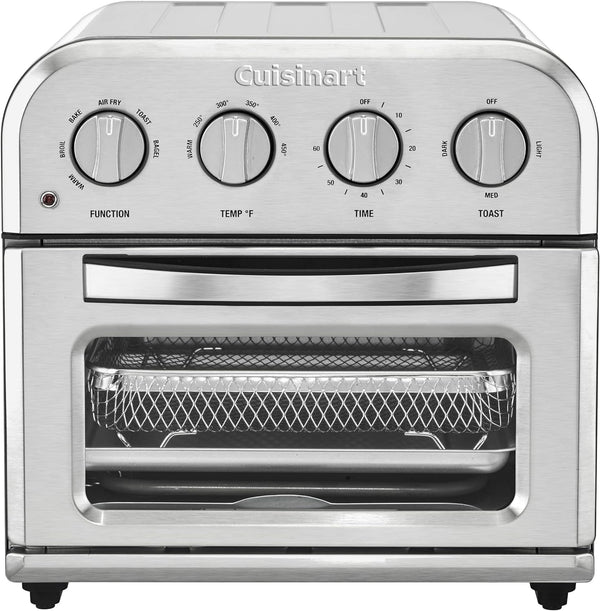 Cuisinart TOA-28FR Compact Air Fryer Toaster Oven- Silver Like New