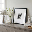 Americanflat 16x16 Picture Frame - Matted to 5x7 - Slim Molding - Black - Brand New