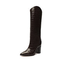 SCHUTZ Women's Maryana Block Boots, Dark Chocolate, Size 8.5 - Brand New