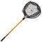 Landing Fish Net Angler Tool with Clear Rubber Mesh Netting and Wooden Handle - Like New