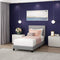 FURINNO LAVAL BUTTON TUFTED UPHOLSTERED PLATFORM BED FRAME TWIN GLACIER GRAY - Like New