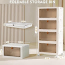 YFXCVSL 4 TIER PLASTIC STORAGE BINS WITH LID 24QT, STACKABLE,ROLLING, - WHITE - Brand New