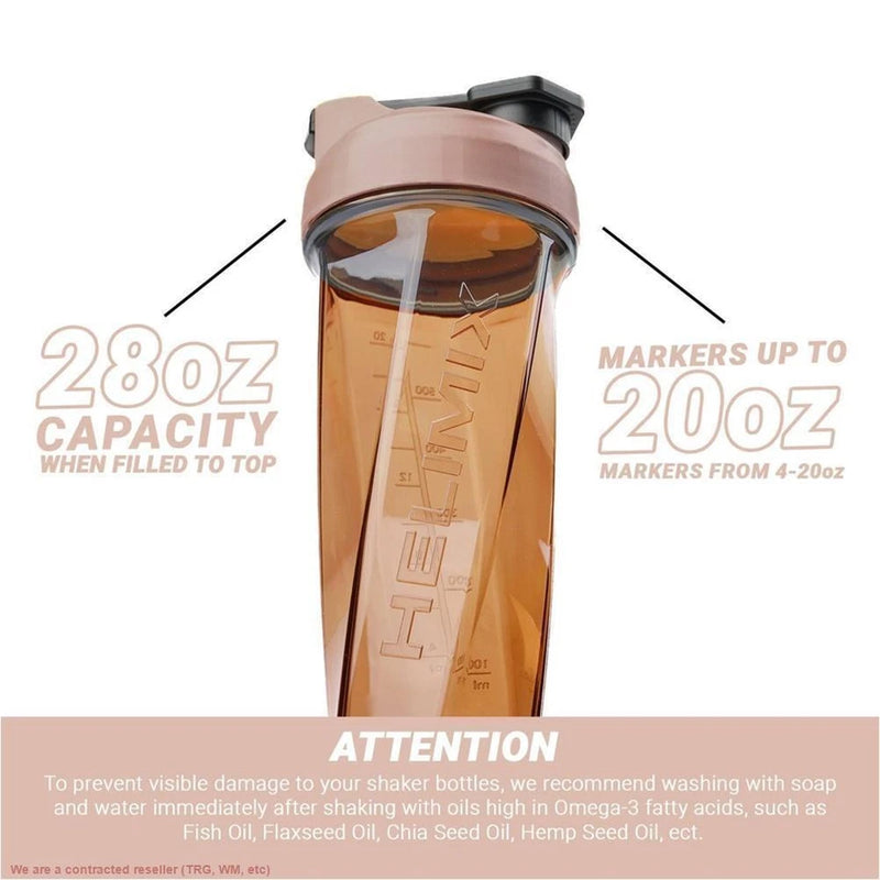 HELIMIX 28OZ SHAKER WATER BOTTLE - MONOCHROMATIC NUDE - Brand New