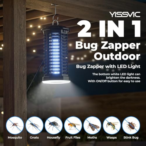 YISSVIC Bug Zapper Outdoor Indoor Waterproof Electric Mosquito Lamp Fly Zapper - Like New