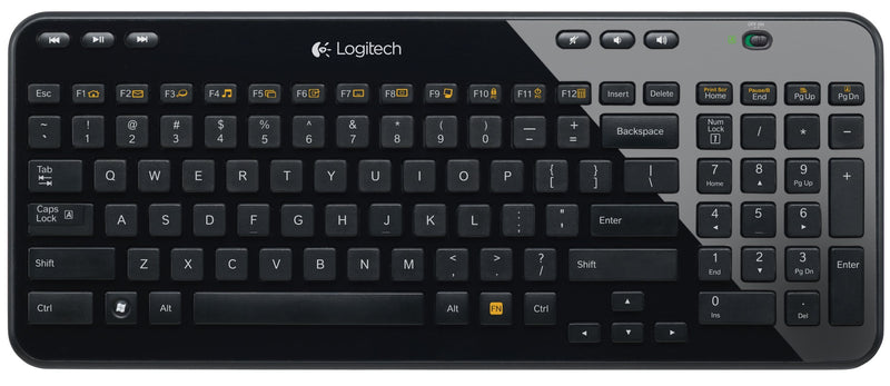 LOGITECH K360 WIRELESS USB DESKTOP KEYBOARD COMPACT FULL GLOSSY BLACK - Like New