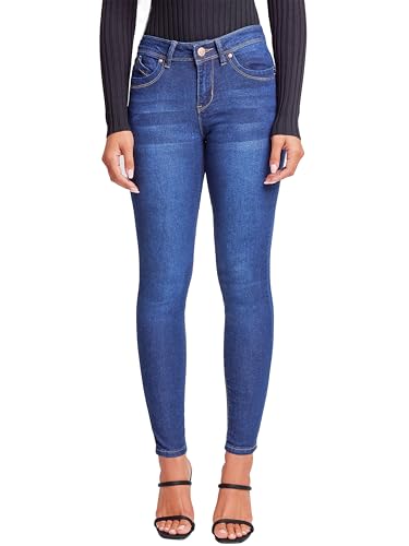 YMI WOMEN SUSTAINABLE WANNABETTABUTT SKINNY JEANS MIDNIGHT SKY BLUE SIZE 7 - Brand New