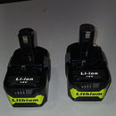 LONGFIT 18V LITHIUM ION BATTERIES 108WH (6.0AH) P108 2-PACK - GREEN/WHITE - Like New