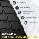 Upgrade 16x6.50-8 Tire and Wheel, Flat Free Lawn Mower Tire 16x6.50-8 (2-Pack) - Brand New