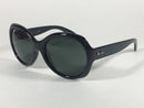 RAY BAN HIGHSTREET ROUND SUNGLASSES BLACK GLOSS NYLON FRAME GREEN 601/71 57MM/19 - Like New