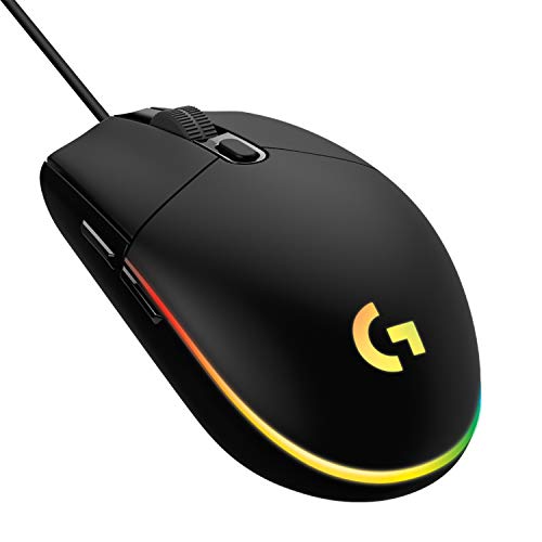 LOGITECH G203 WIRED GAMING MOUSE 8,000 DPI RAINBOW 910-005790 - BLACK - Like New