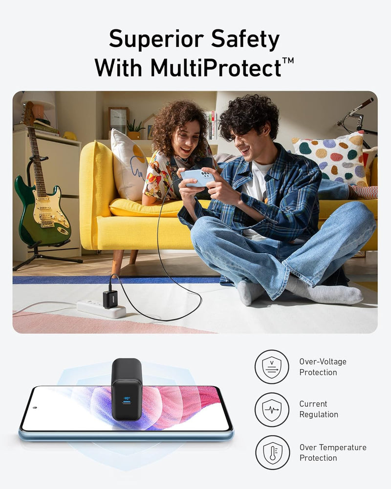 ANKER 25W USB C Super Fast Charger, 312 Charger A2058,Cable Not Included - BLACK - Like New