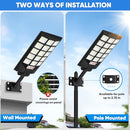 BRIGHTEVER SOLAR STREET LIGHTS OUTDOOR, 25000LM 8500K, 800W 2PACK - BLACK - Like New