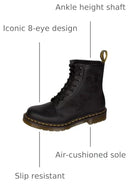 24985001 Dr. Martens Women's 1460 Vonda Mono Black Softy T 8 - Like New