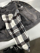 ZOLUCKY FRAYED DENIM WOMEN'S JEAN JACKET LIGHTLY WASHED - SIZE: L - GRAY/WHITE - Like New